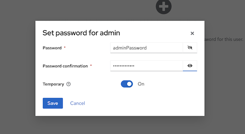 Keycloak: admin set password