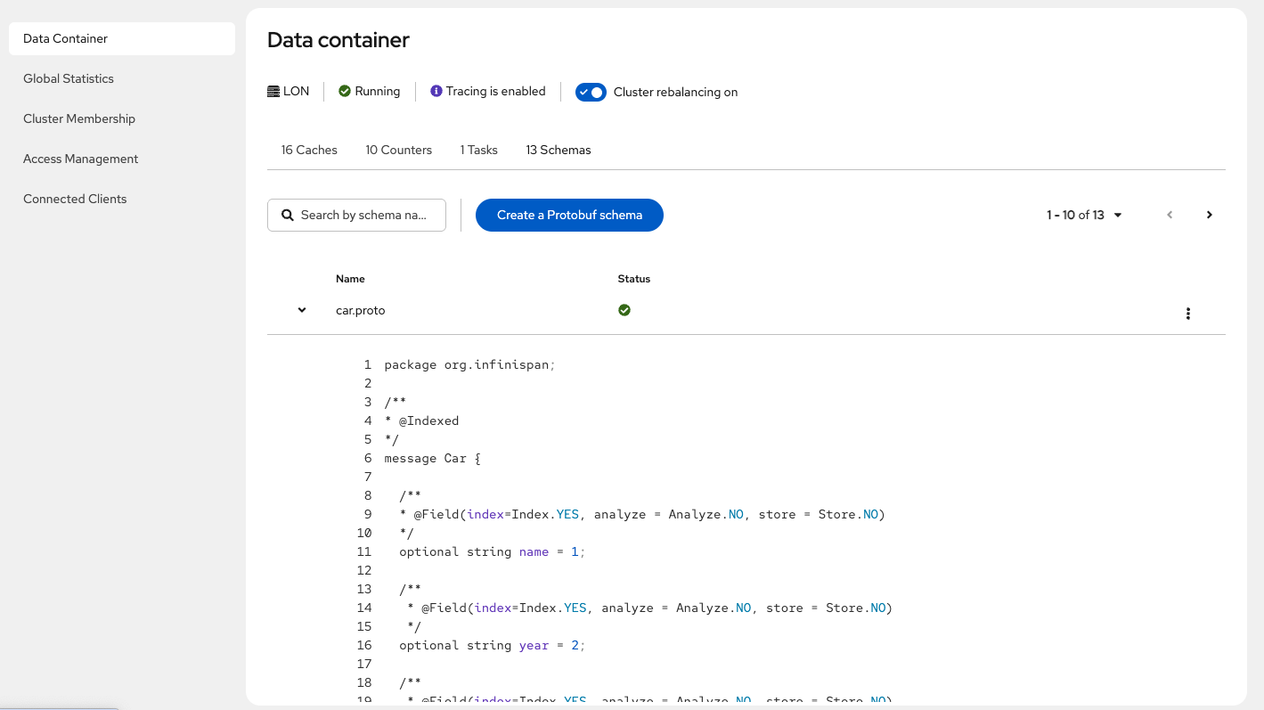 schemas admin console